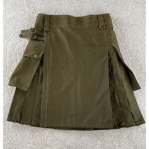 Damn Near Kilt'em Mens Utility Kilt Olive Green Cotton Cargo Tactical Size M